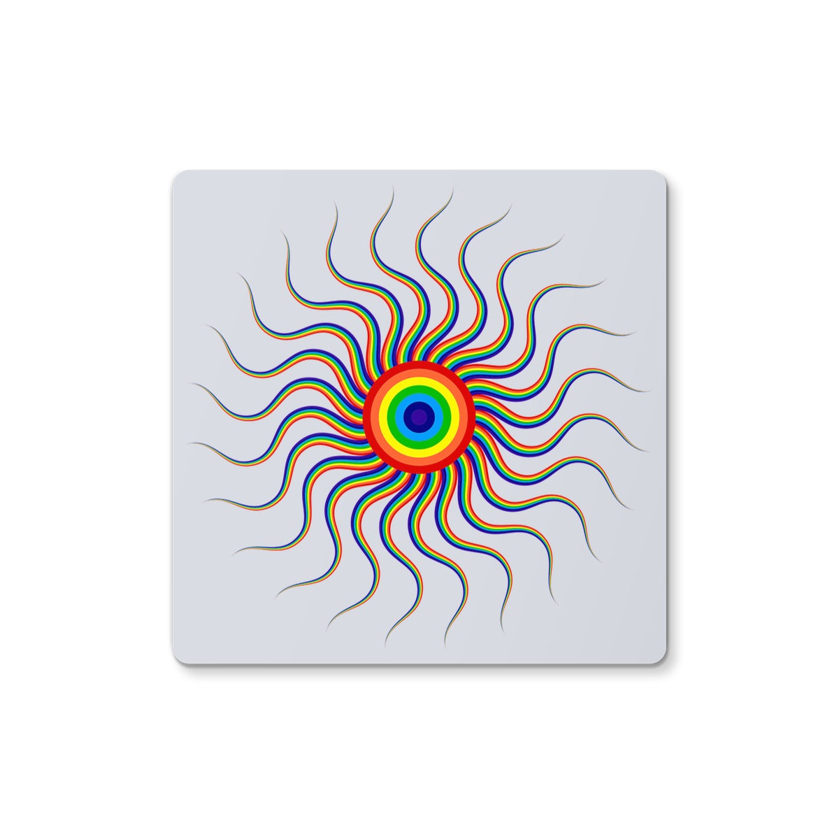 Colourful Wavy Sun Coaster