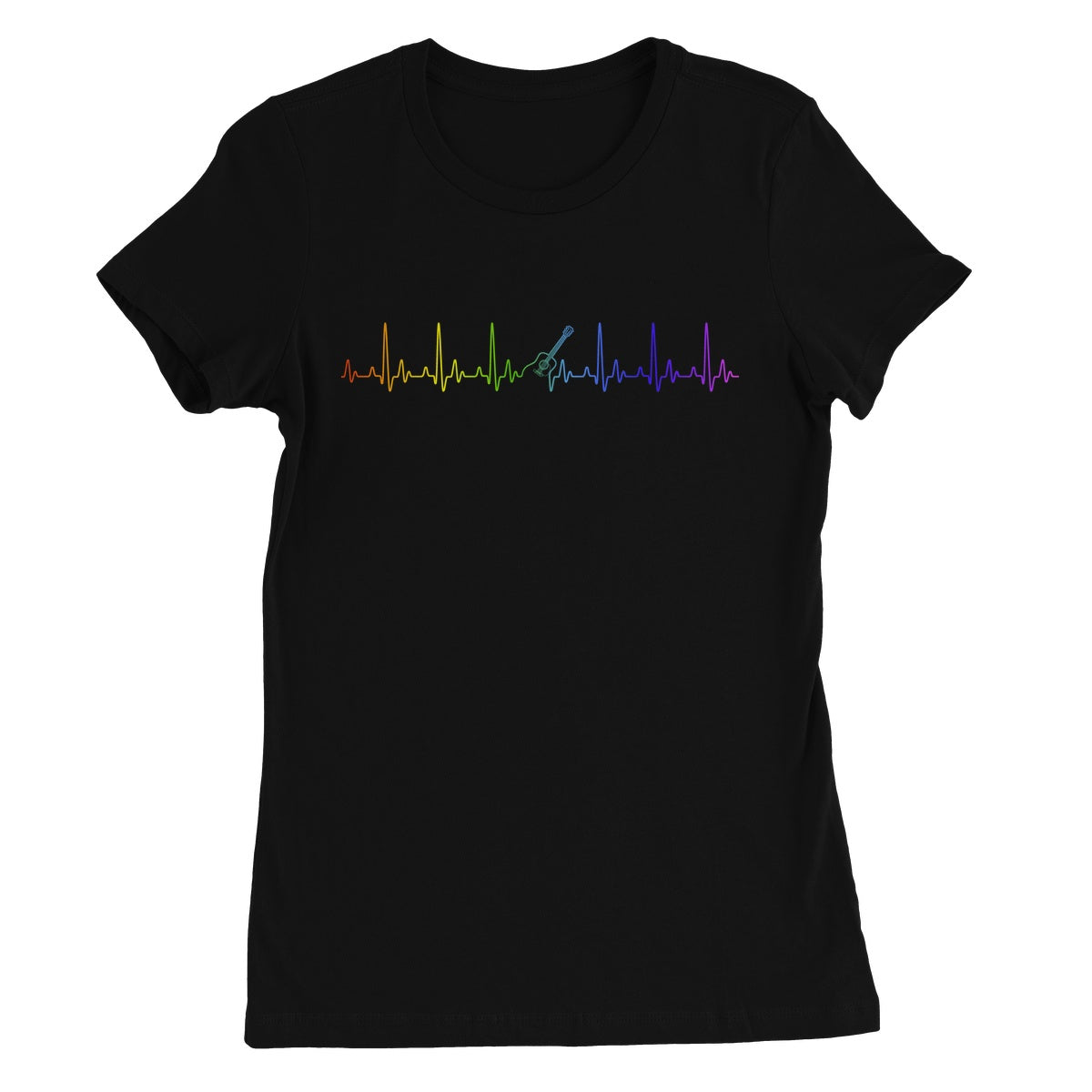 Rainbow Heartbeat Guitar Women's T-Shirt