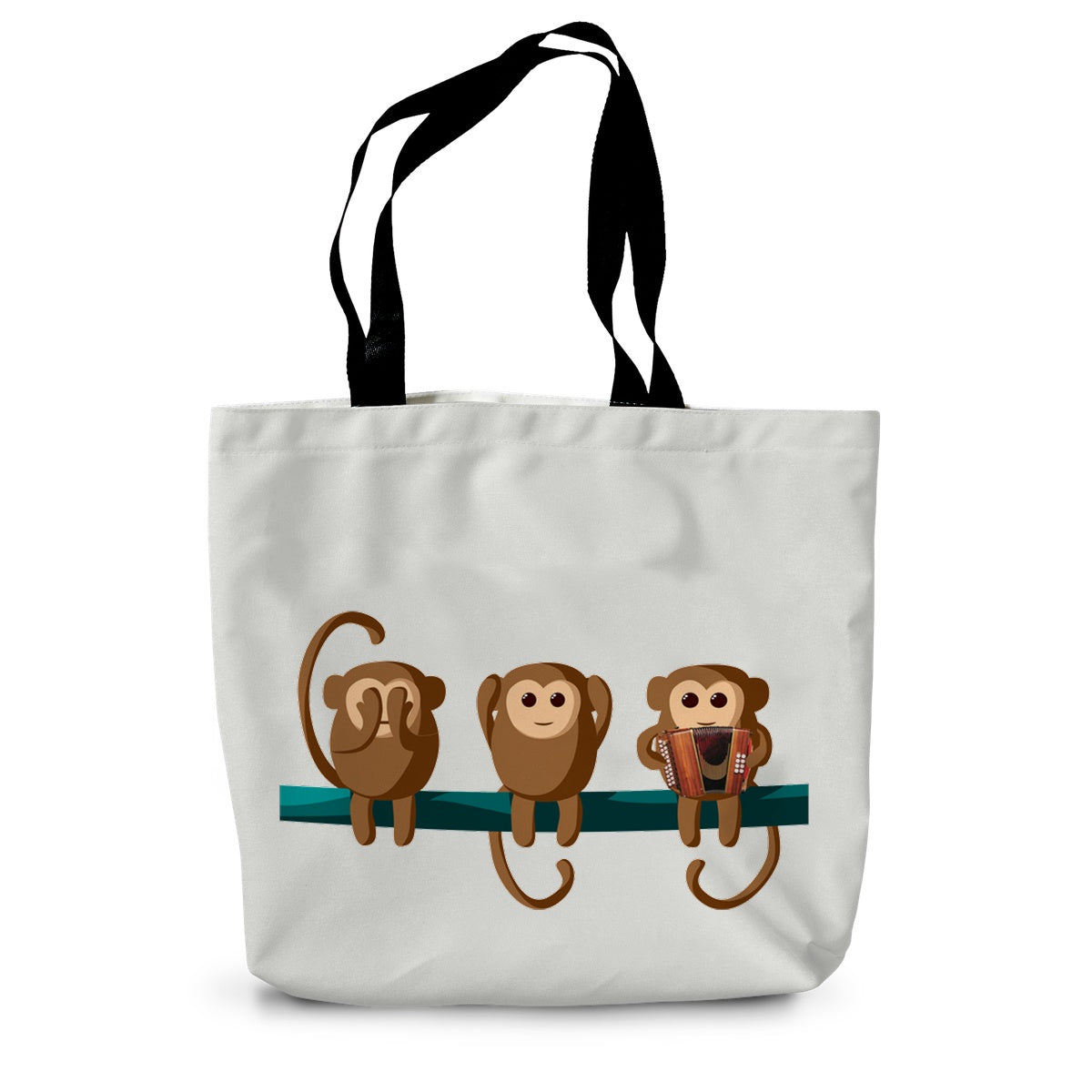 Play No Melodeon Monkeys Canvas Tote Bag