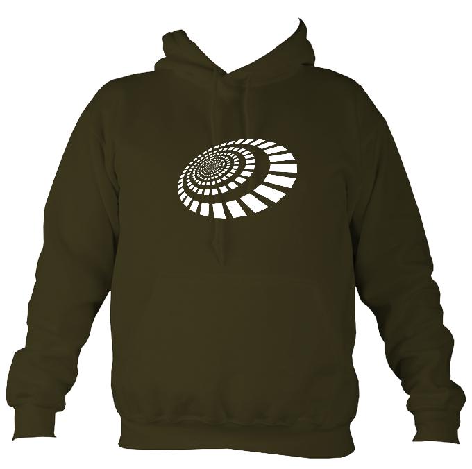 Spiral Blocks Hoodie-Hoodie-Olive green-Mudchutney