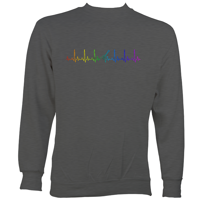 Guitar Heartbeat in Rainbow Colour Sweatshirt