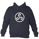 Celtic Triple Spiral Hoodie-Hoodie-Denim-Mudchutney