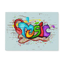 Music Graffiti Art Glass Chopping Board