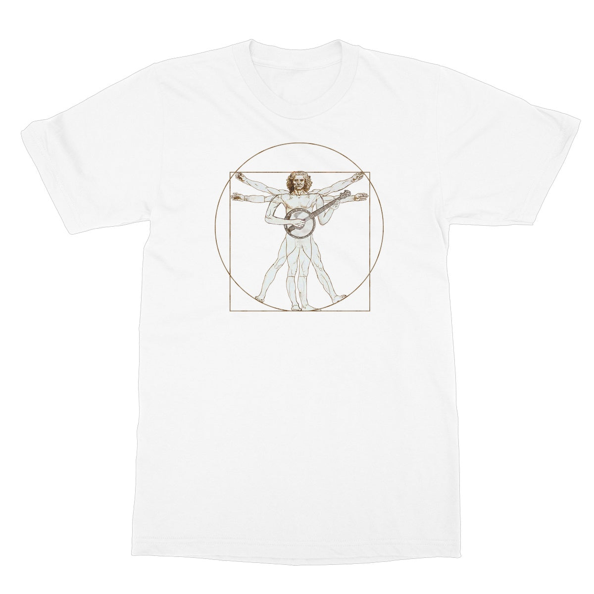 Da Vinci Vitruvian Man Banjo T-Shirt