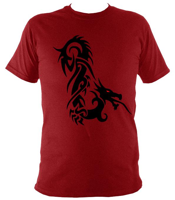 Tribal Dragon T-shirt - T-shirt - Antique Cherry Red - Mudchutney