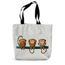 Play No Concertina Monkeys Canvas Tote Bag