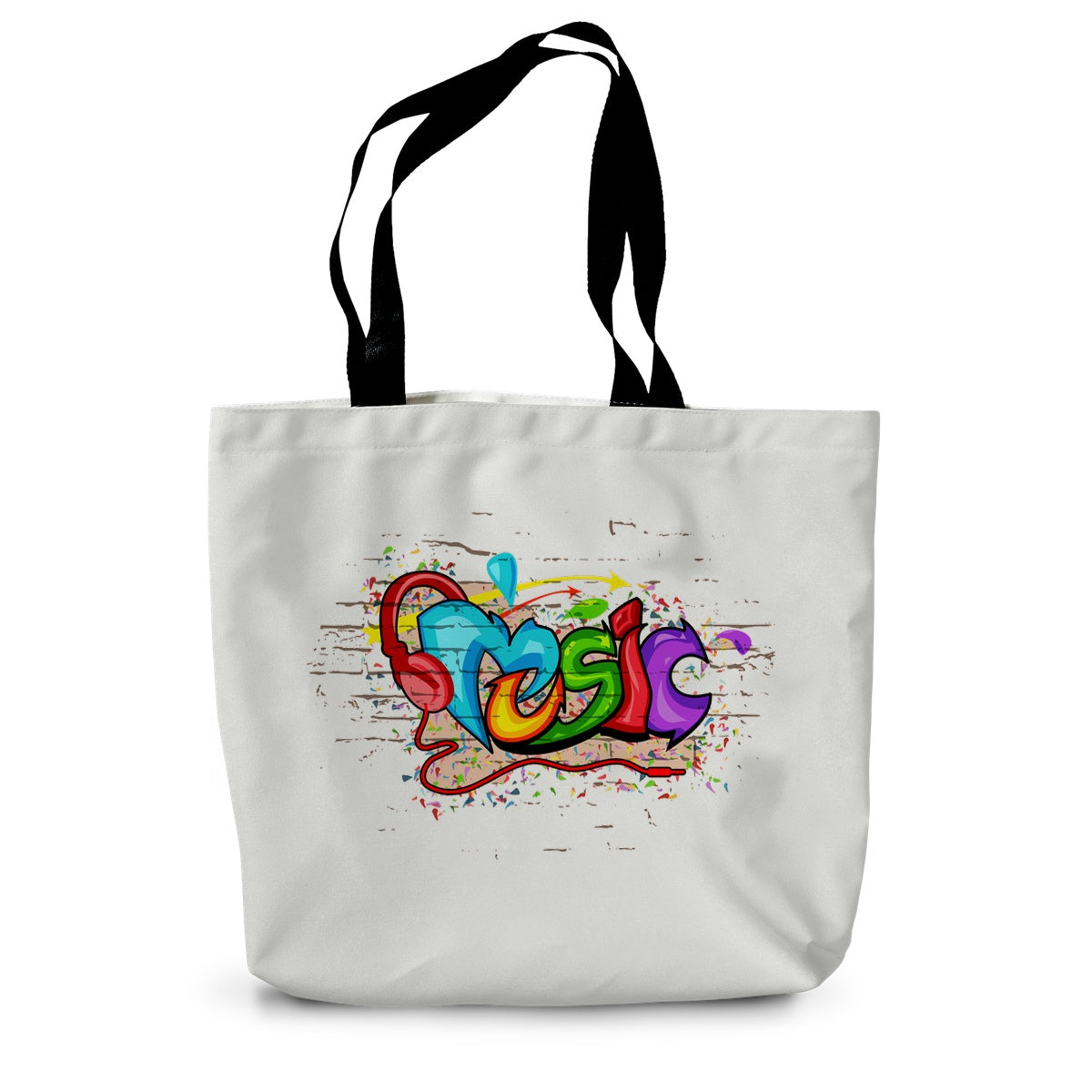 Music Graffiti Art Canvas Tote Bag