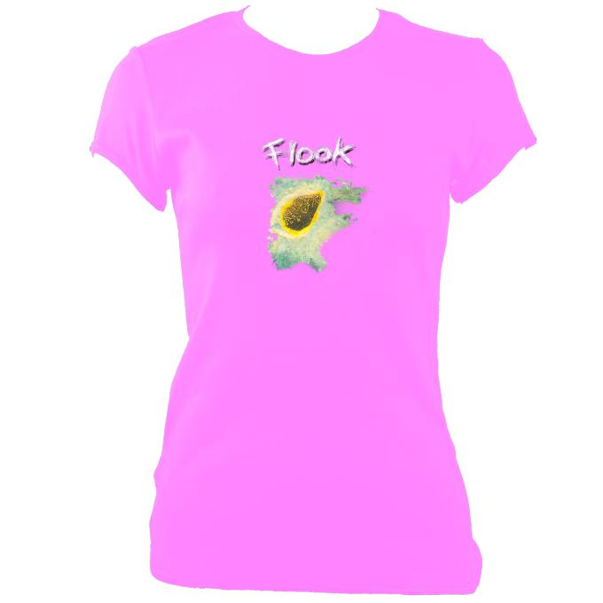 update alt-text with template Flook "Haven" Ladies Fitted T-Shirt - T-shirt - Azalea - Mudchutney