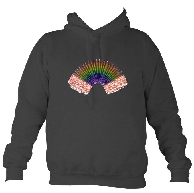 Rainbow Accordion Hoodie-Hoodie-Charcoal-Mudchutney