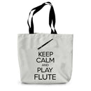 Keep Calm & Play Flute Canvas Tote Bag