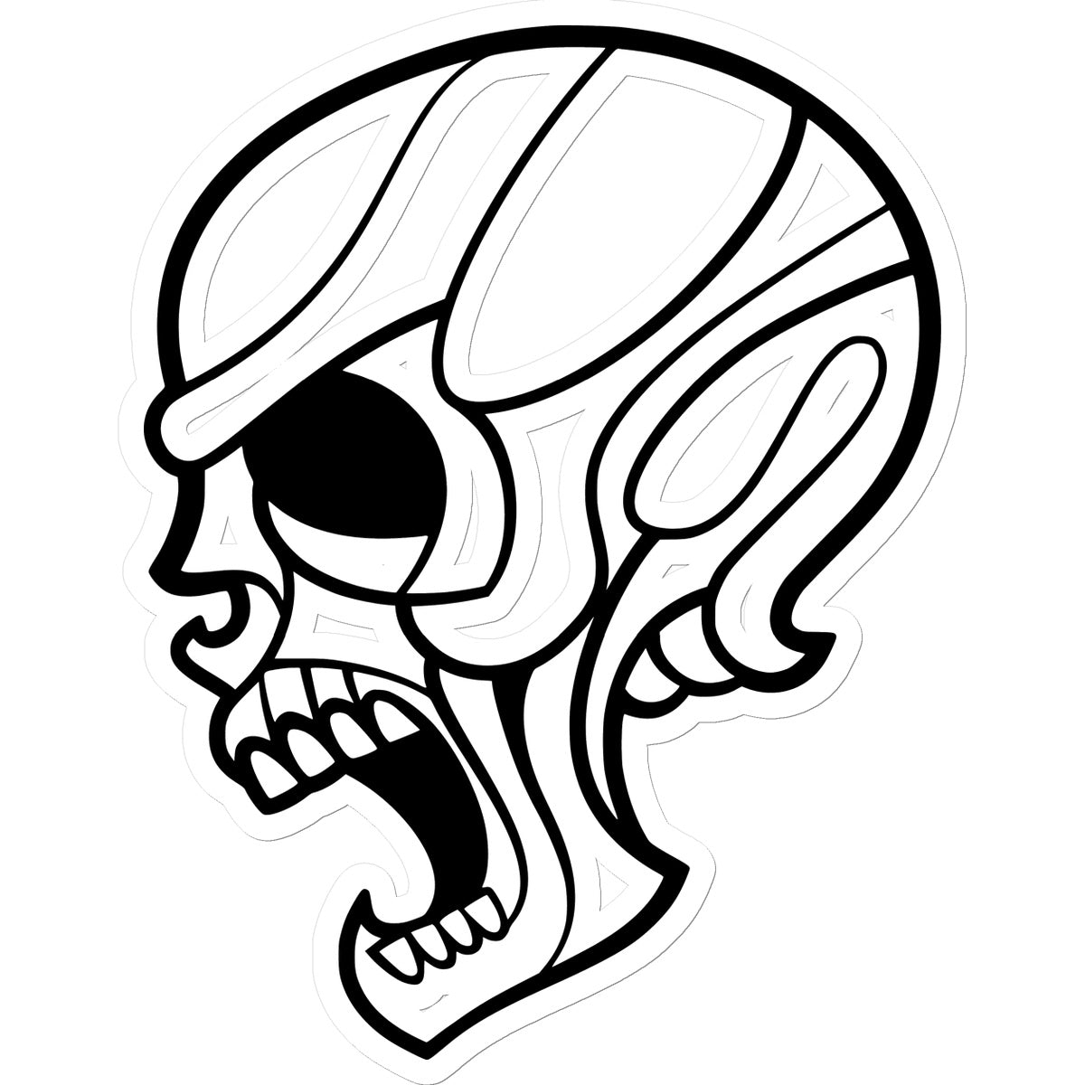 Angry Skull Sticker