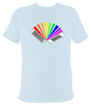 Rainbow Chromatic Accordion T-shirt - T-shirt - Light Blue - Mudchutney