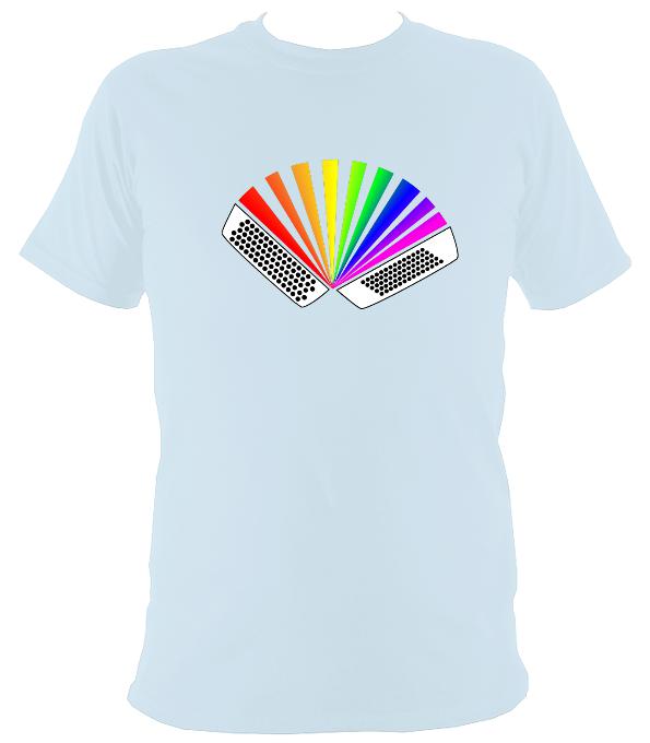 Rainbow Chromatic Accordion T-shirt - T-shirt - Light Blue - Mudchutney