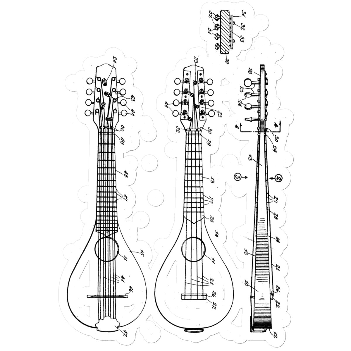 Mandolin Patent Sticker