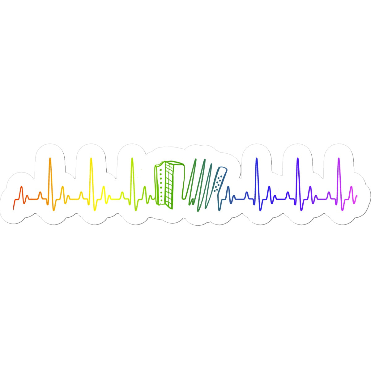 Rainbow Heartbeat Melodeon Sticker