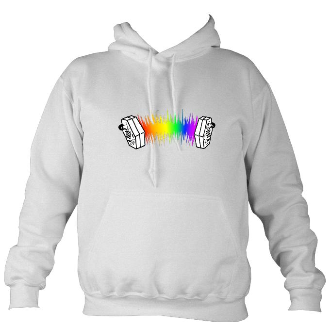 Rainbow Sound Wave Concertina Hoodie-Hoodie-Ash-Mudchutney