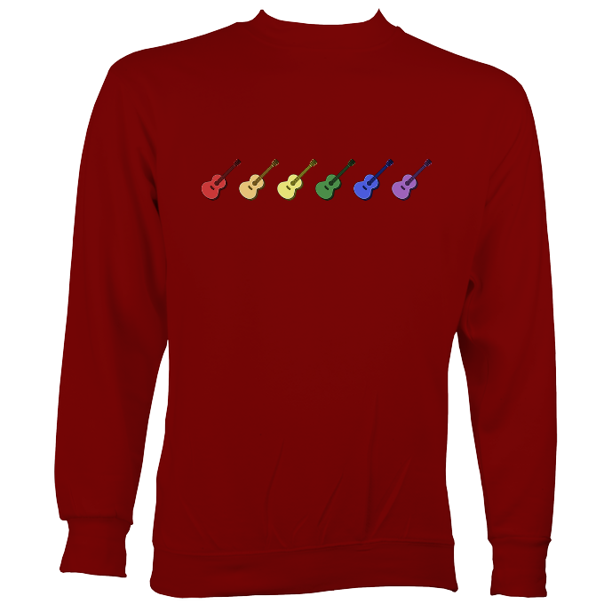 Rainbow Coloured Row of Guitars Sweatshirt