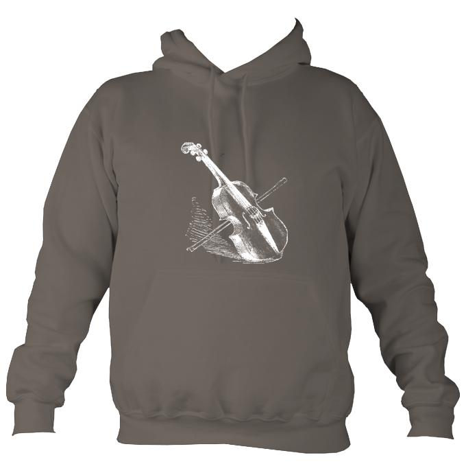 Fiddle and Bow Sketch Hoodie-Hoodie-Mocha brown-Mudchutney