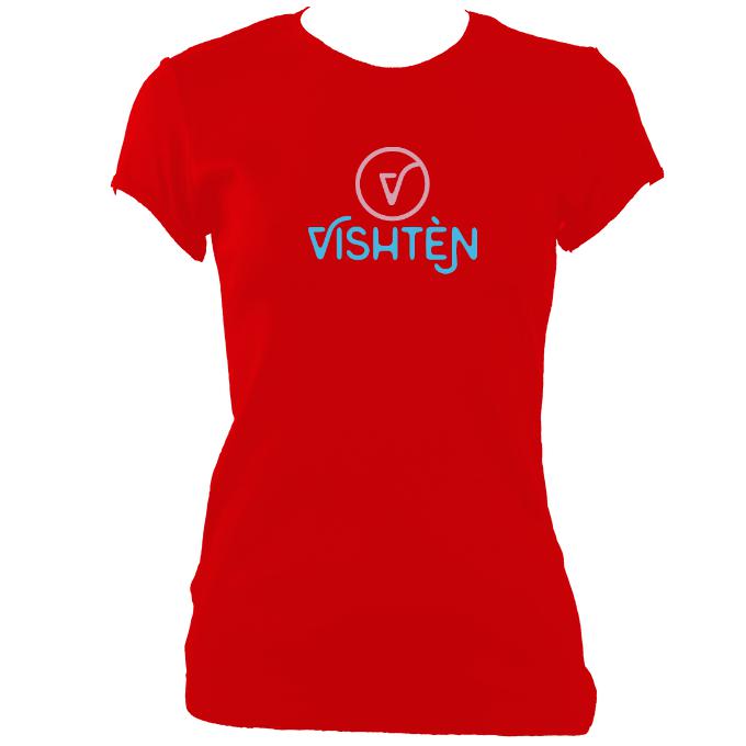 update alt-text with template Vishtèn Ladies Fitted T-shirt - T-shirt - Red - Mudchutney