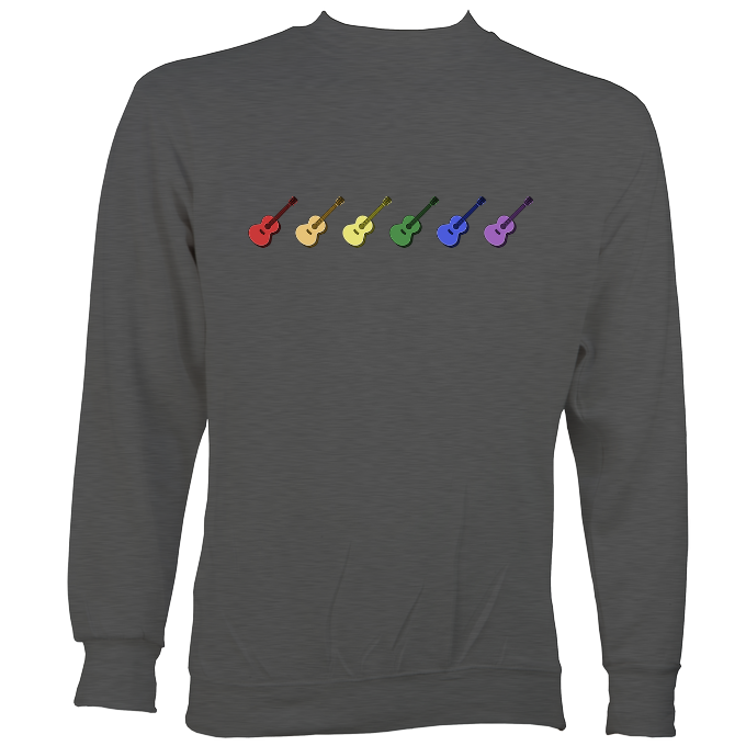 Rainbow Coloured Row of Guitars Sweatshirt