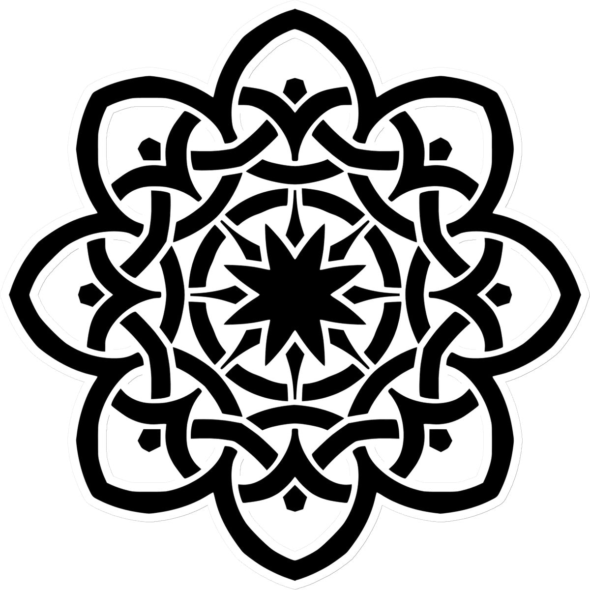 Celtic Star Flower Sticker