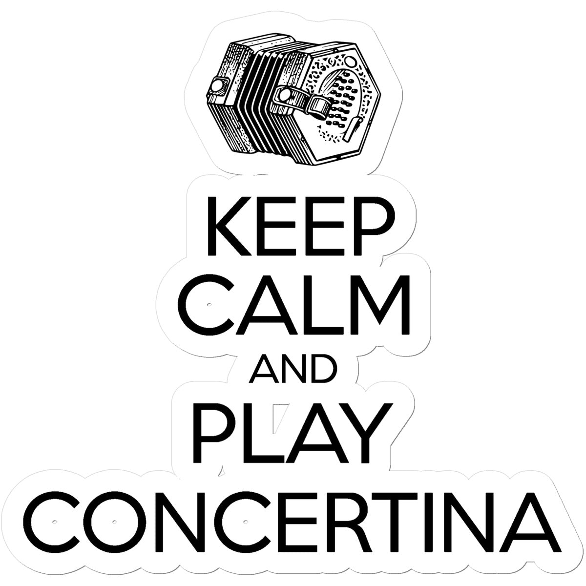 Keep Calm & Play English Concertina Sticker