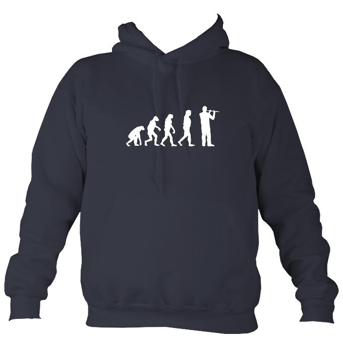 Evolution of Flute Players Hoodie-Hoodie-Denim-Mudchutney