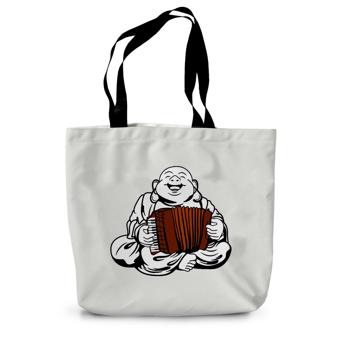 Accordion Playing  Buddha Canvas Tote Bag