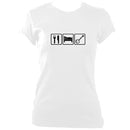 Eat, Sleep, Play Banjo Ladies Fitted T-shirt - T-shirt - White - Mudchutney