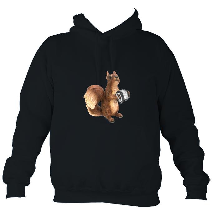 Concertina Playing Squirrel Hoodie-Hoodie-French navy-Mudchutney