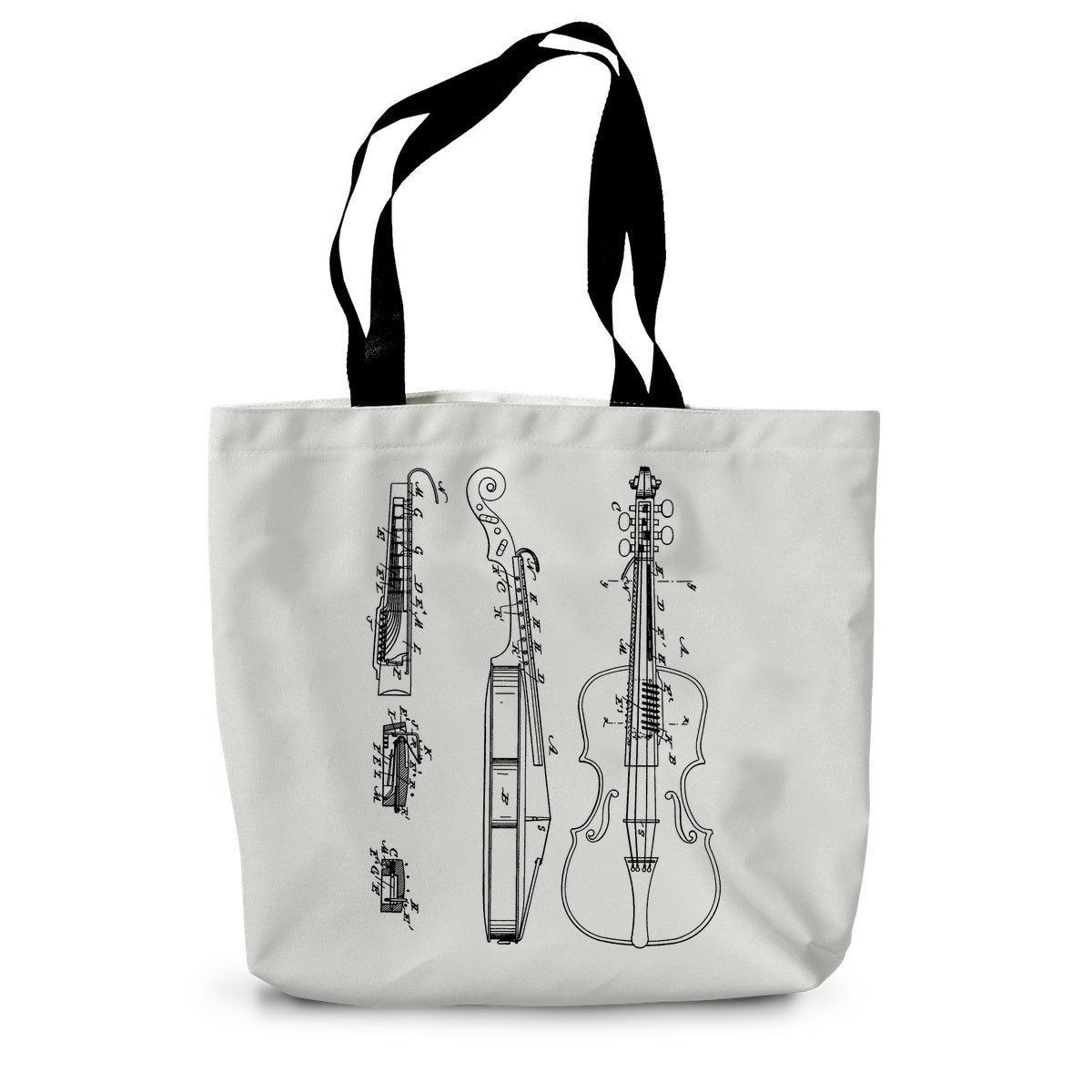 Fiddle Patent Canvas Tote Bag