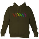 Rainbow FIddles Hoodie-Hoodie-Olive green-Mudchutney