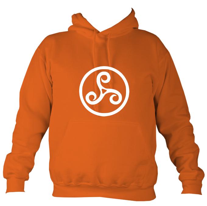 Celtic Triple Spiral Hoodie-Hoodie-Burnt orange-Mudchutney