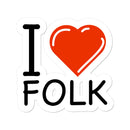 I Love Folk Sticker