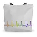 Rainbow Heartbeat Fiddle Canvas Tote Bag