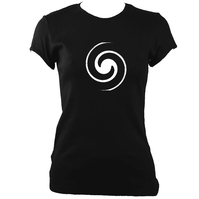 Spiral Ladies Fitted T-shirt - T-shirt - Black - Mudchutney