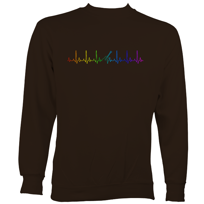 Guitar Heartbeat in Rainbow Colour Sweatshirt