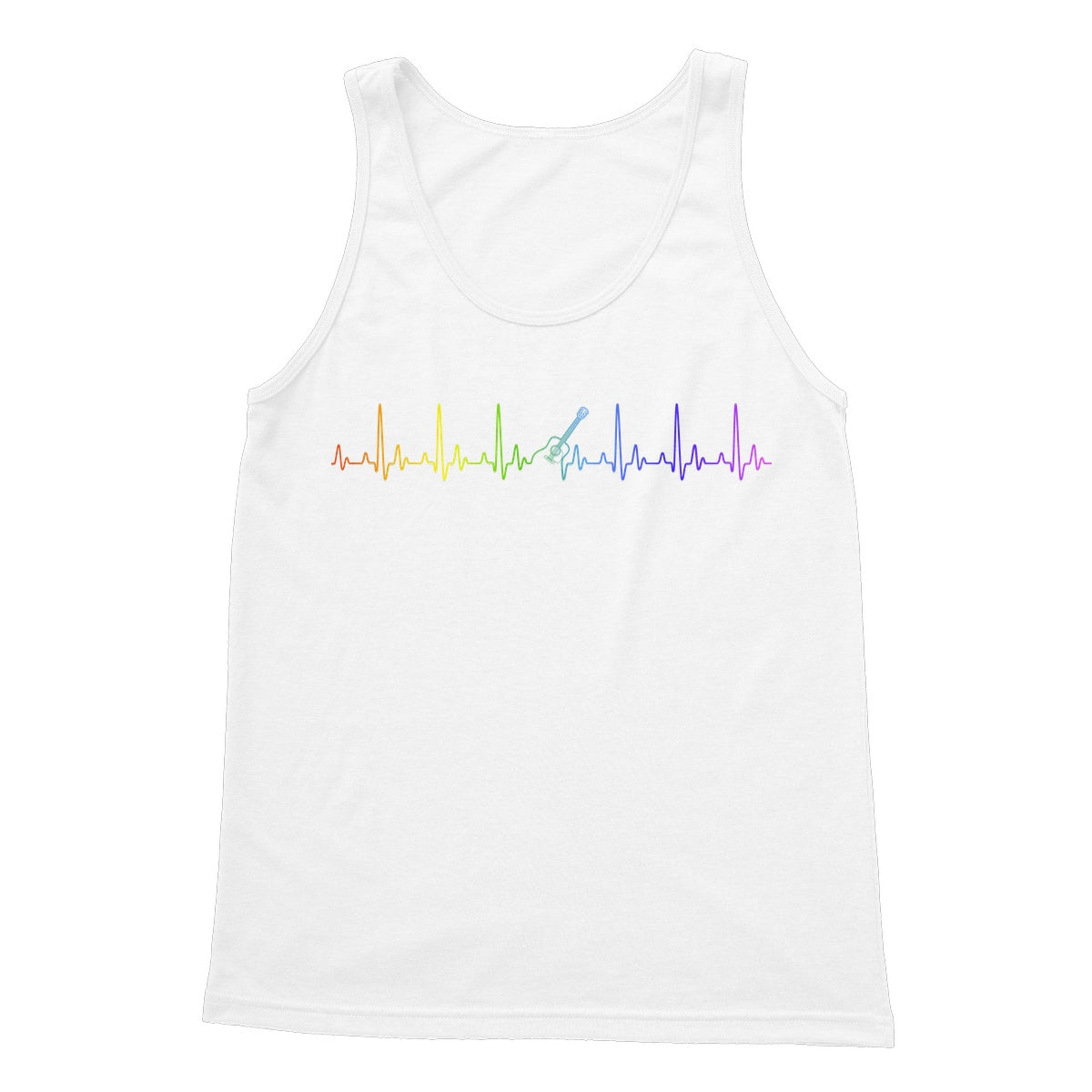 Rainbow Heartbeat Guitar Tank Top