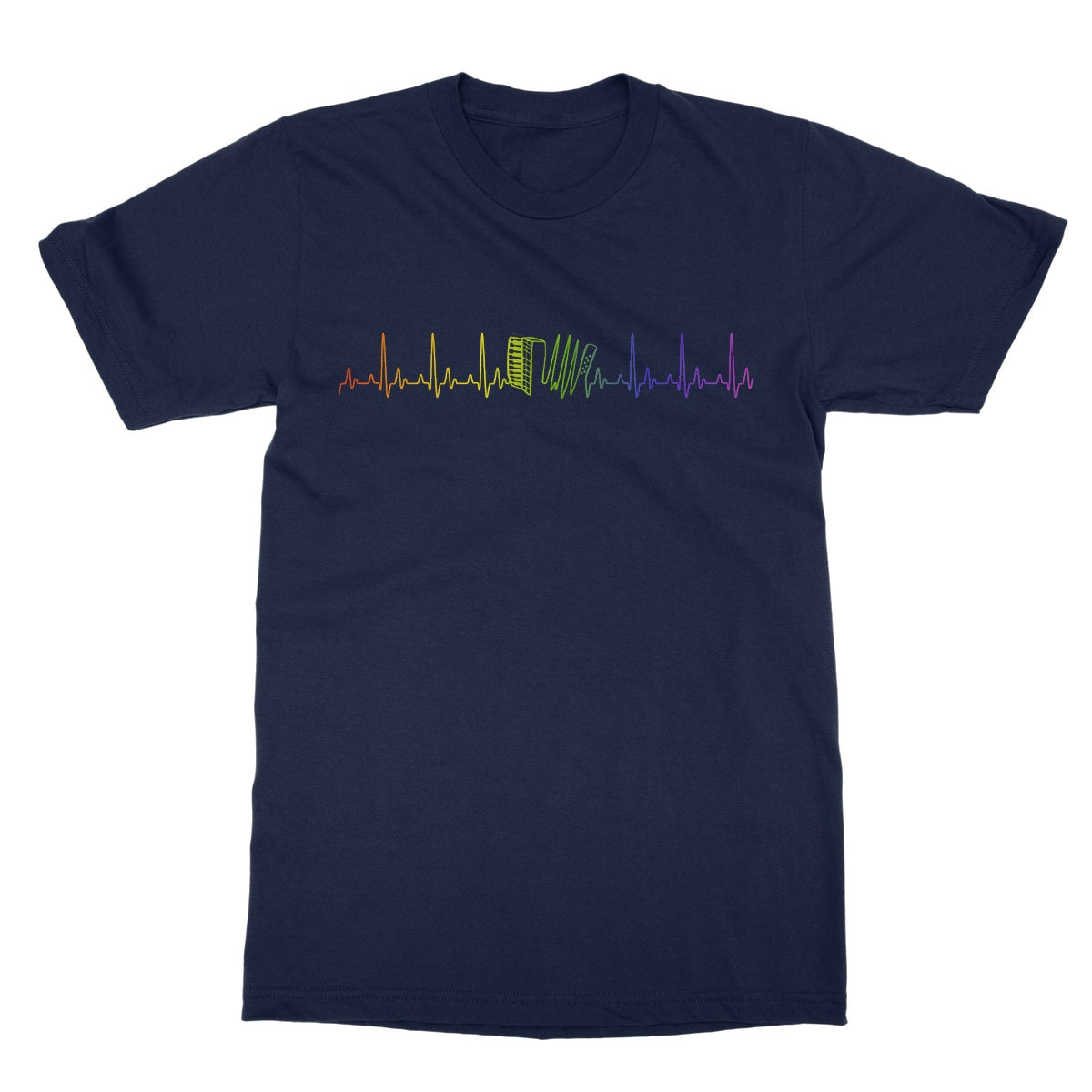 Rainbow Heartbeat Accordion T-Shirt