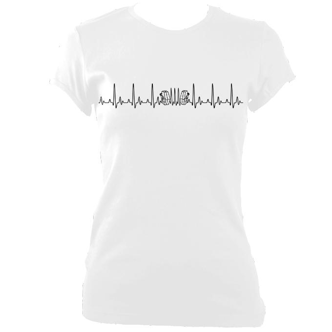 update alt-text with template Heartbeat Concertina Ladies Fitted T-shirt - T-shirt - White - Mudchutney