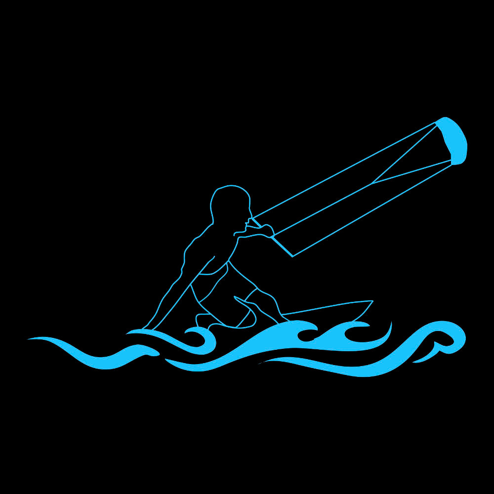 Kitesurfing T-shirt with stylised waves