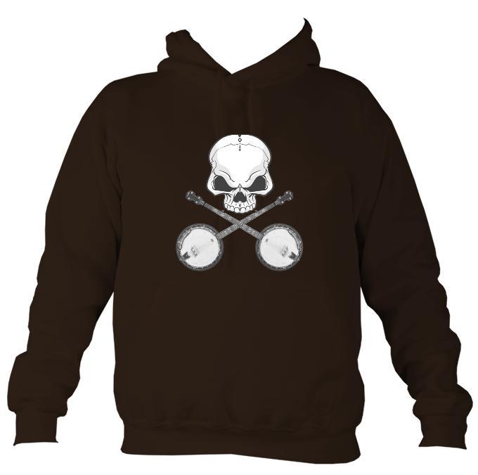 Skull & Banjos Hoodie-Hoodie-Hot chocolate-Mudchutney